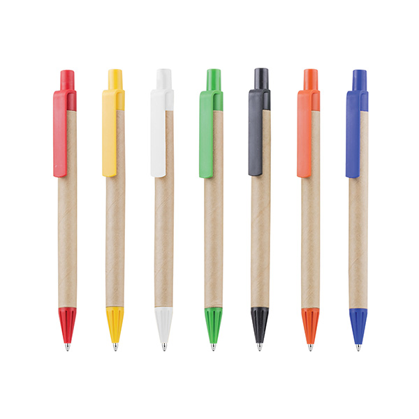 Eco-Friendly Retractable Ballpoint Pen - Kraft Body