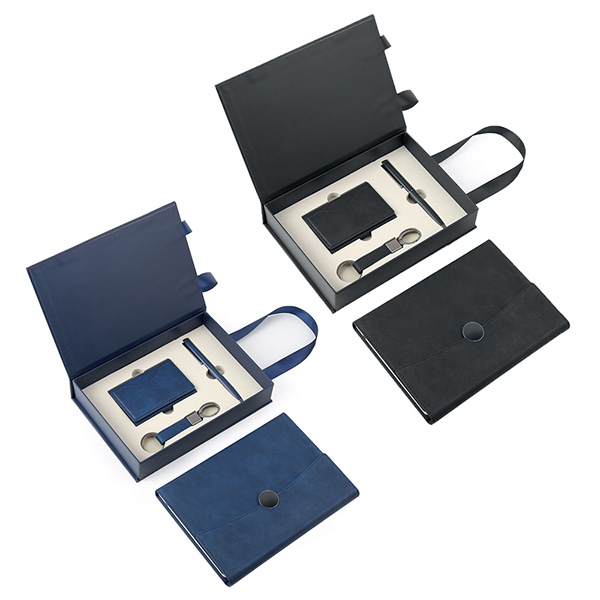 Executive Gift Set - Pen, Journal, Keychain &  MagSafe Wallet (Magnetic Gift Box)