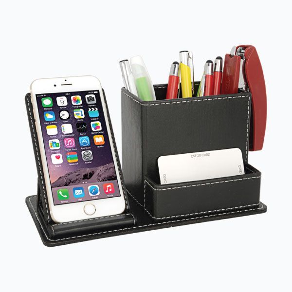 Faux leather pencil case