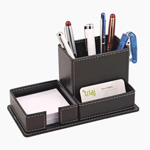 Faux leather pencil case